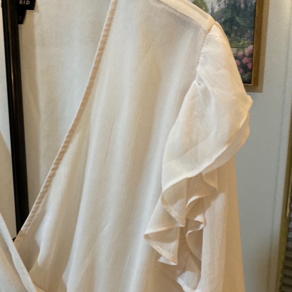 Torrid Cream Ruffle Blouse - Picture 3 of 6